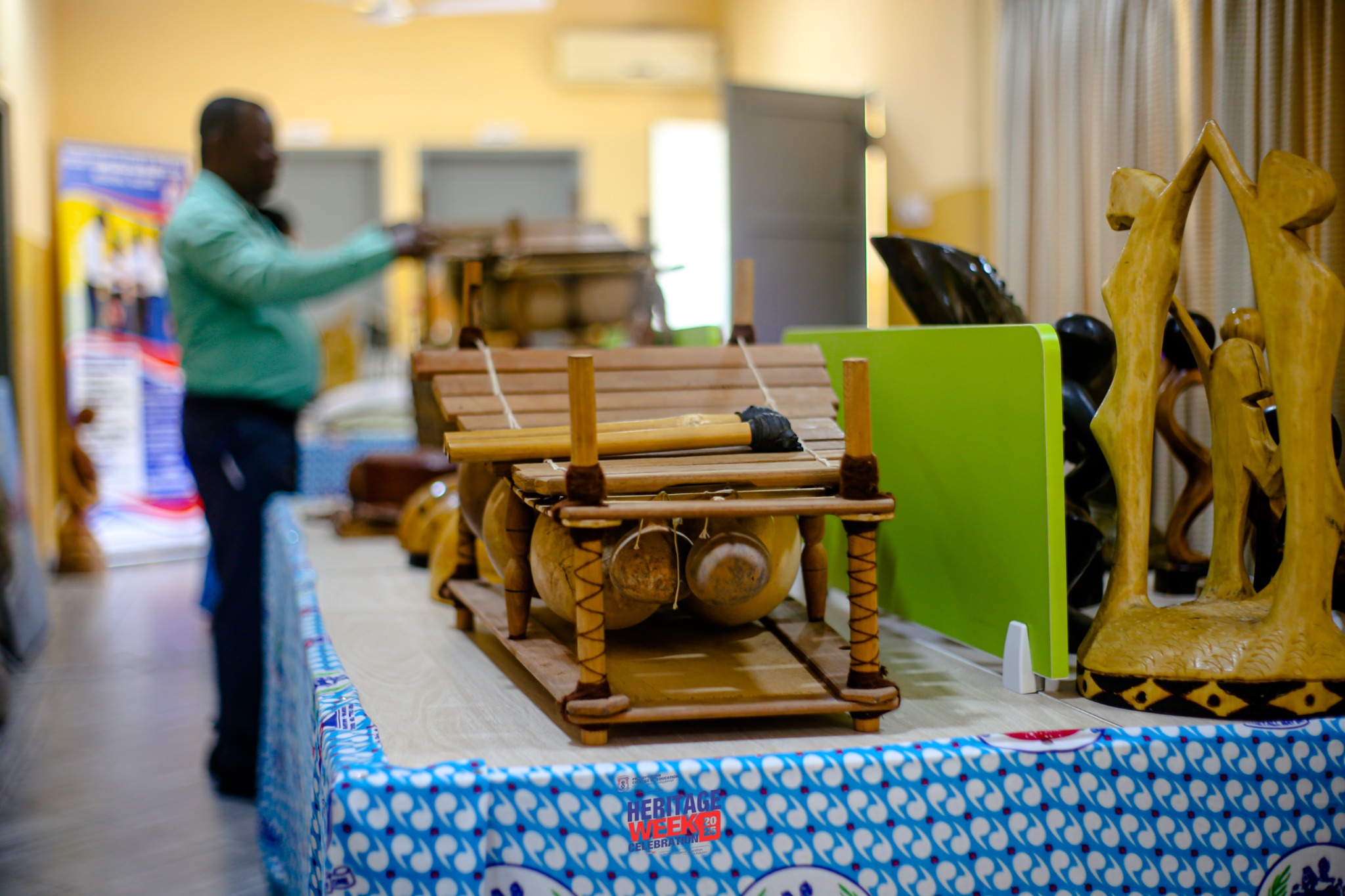 Traditional musical instrument and craft display